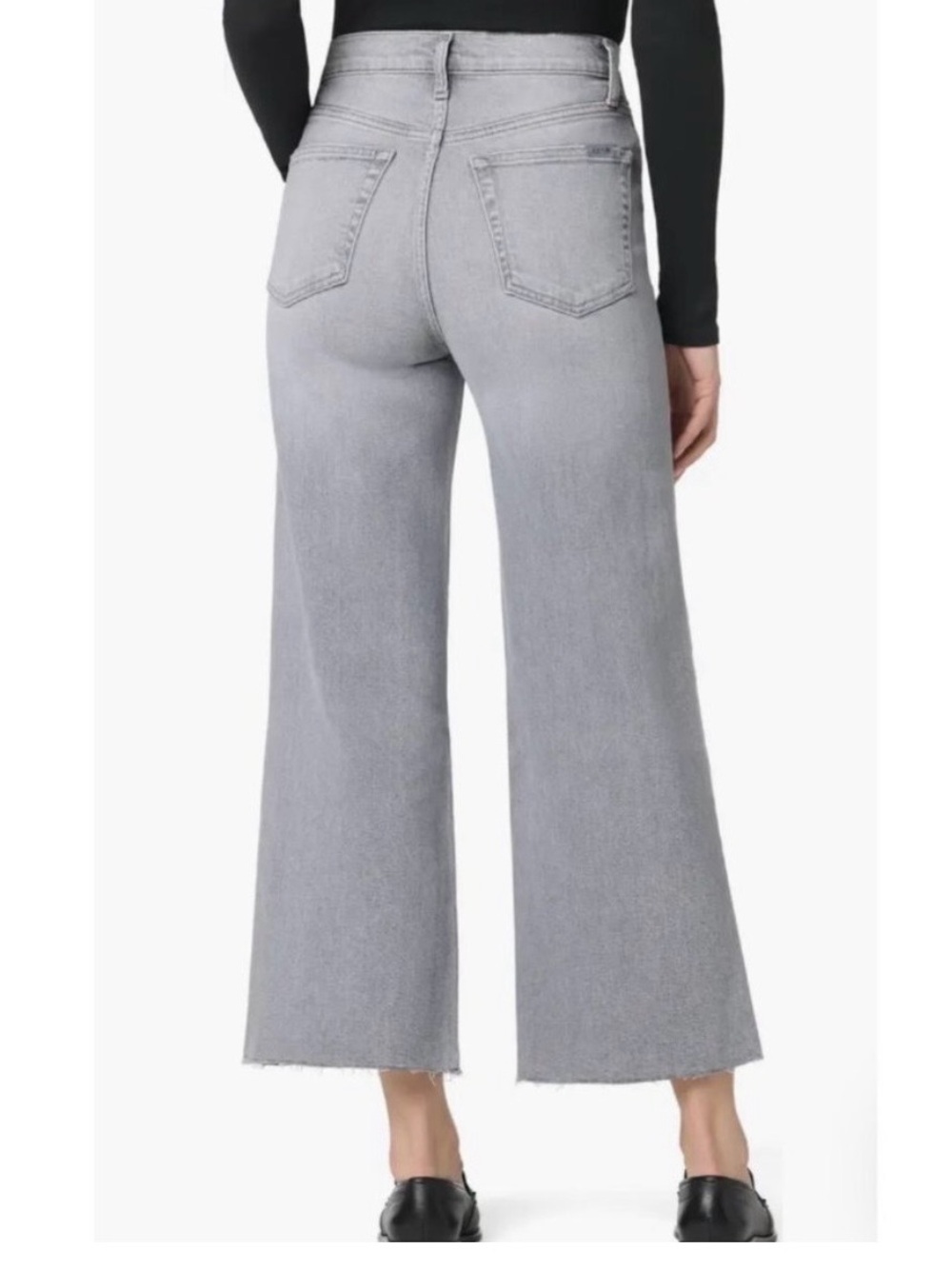 Joe’s Jeans Athena Wide Leg Ankle Raw Hem Light Grey Jeans. EUC. 32. Stretchy - Picture 2 of 10
